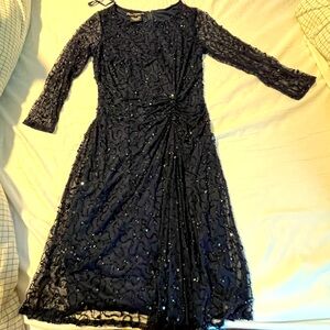 Pisarro nights embellished gathered shift dress